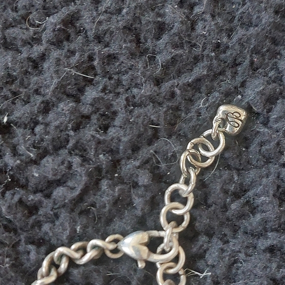 Brighton silver medallion necklace with rhinestones, reversible. Never Worn! - Picture 3 of 4